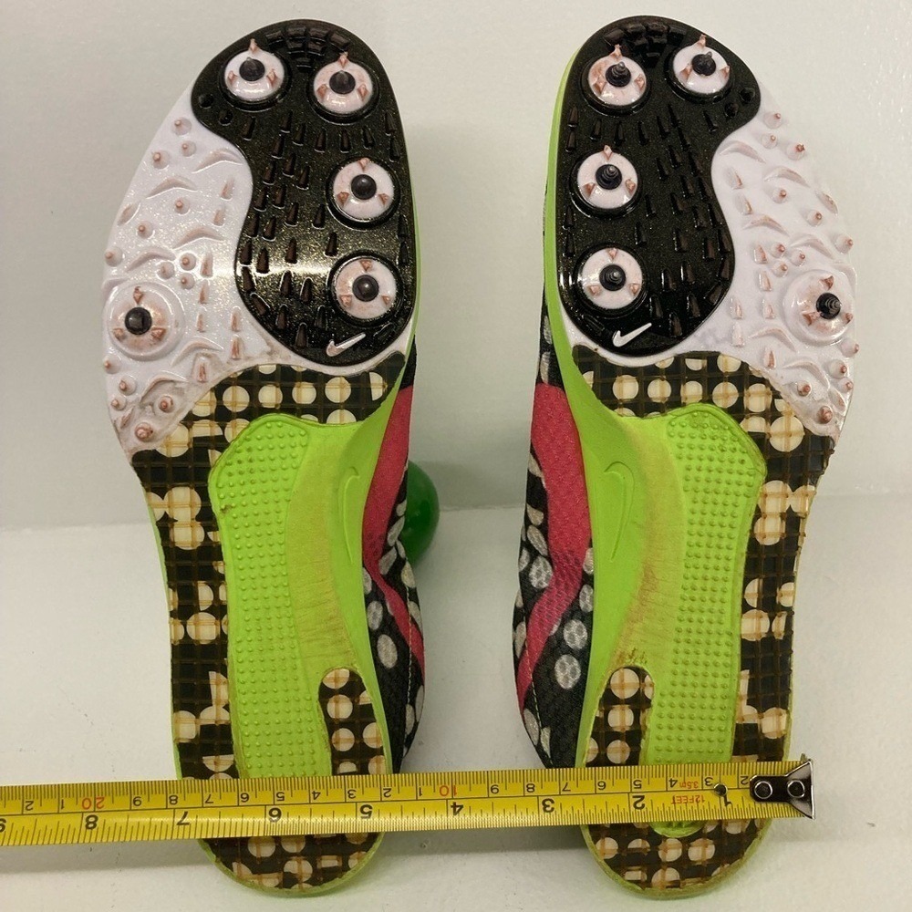 Nike Zoom Neon Highlighter Yellow Track Shoes w/Black and Pink Accents - Picture 8 of 16